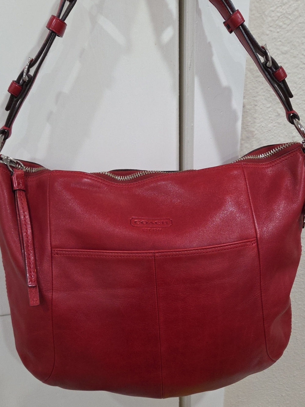 Coach Madison Vintage Red Leather Shoulder Bag
